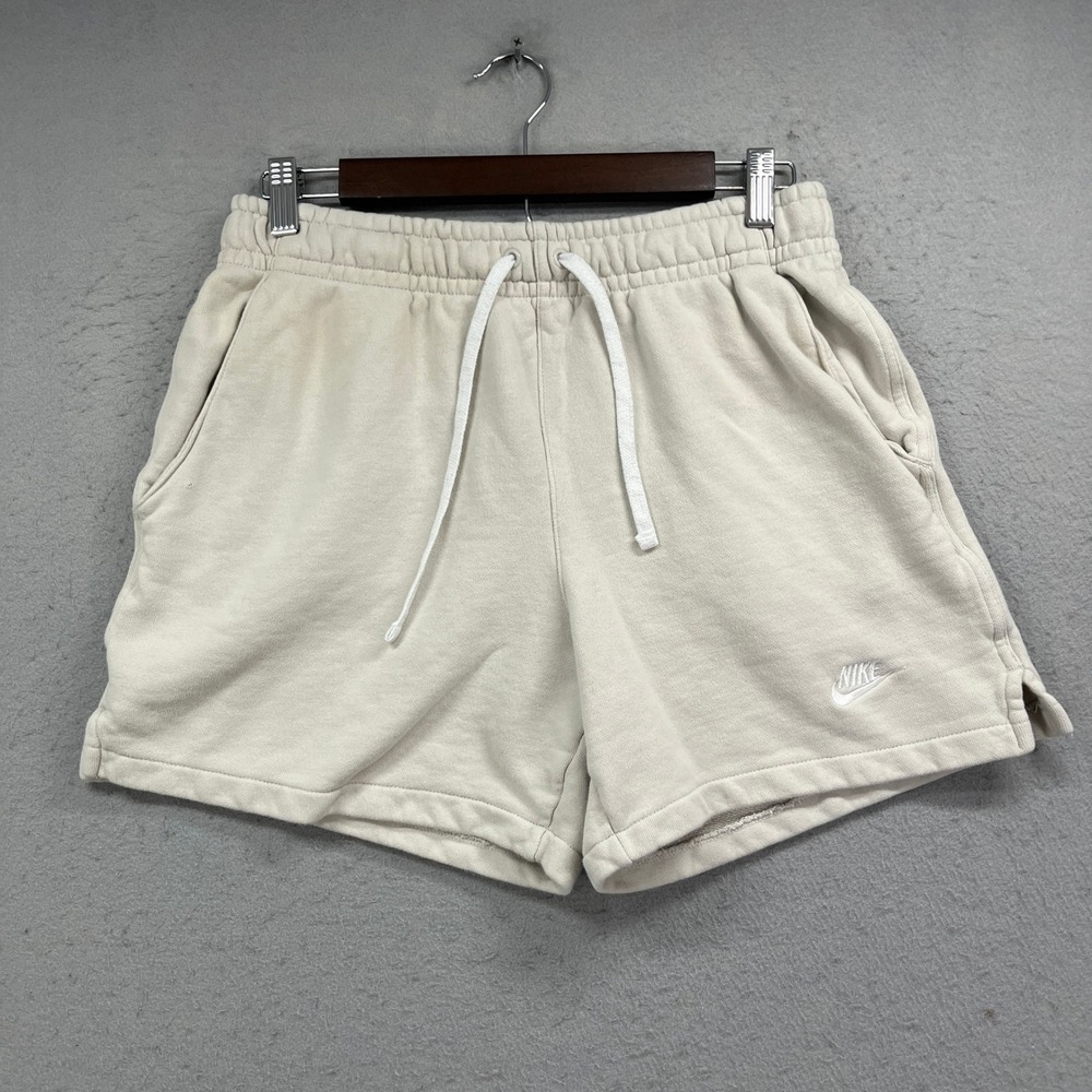 Nike Sweat Shorts Women S Beige French Terry Athletic Casual Gym Loungewear